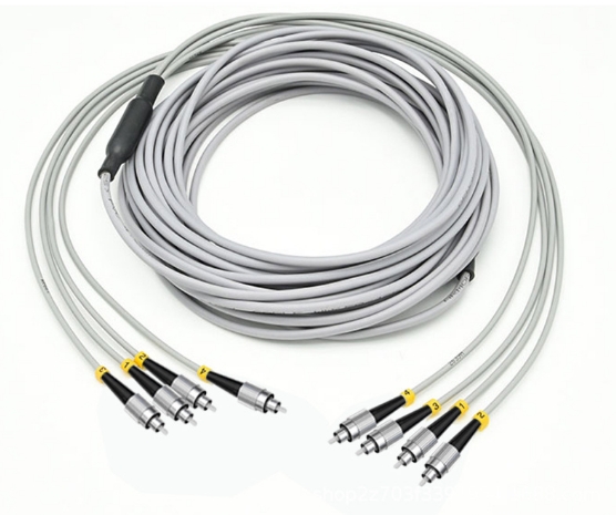 4芯多模礦用鎧裝光纖尾纖跳線(xiàn)FC-MM-5M-4X